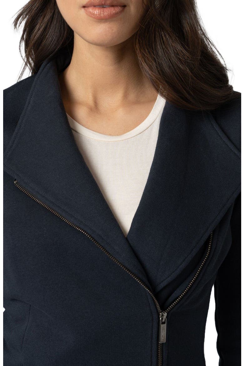 Cotton Biker Jacket, Alternate, color, navy