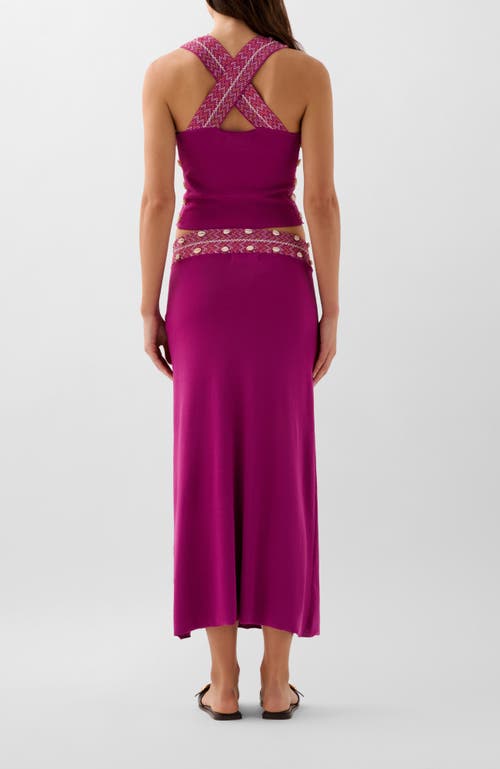 Scalpers Shell Knit Skirt In Pink