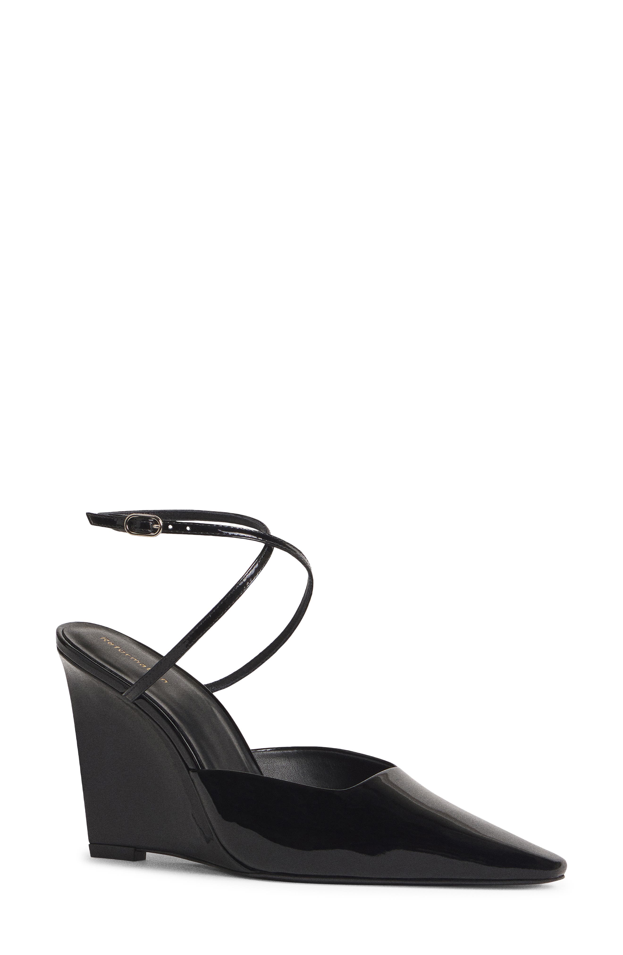 Natasha Leather Wedge Pump, Main, color, BLACK PATENT