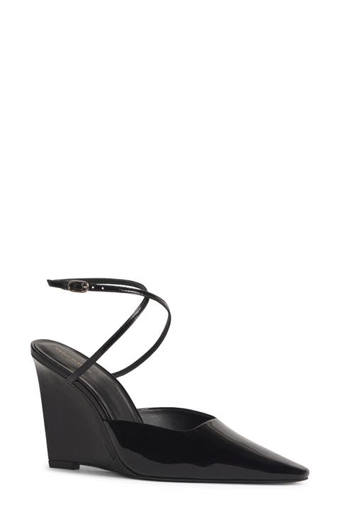 Natasha Leather Wedge Pump