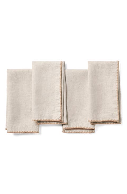 Olivos Set of 4 Organic Linen Napkins