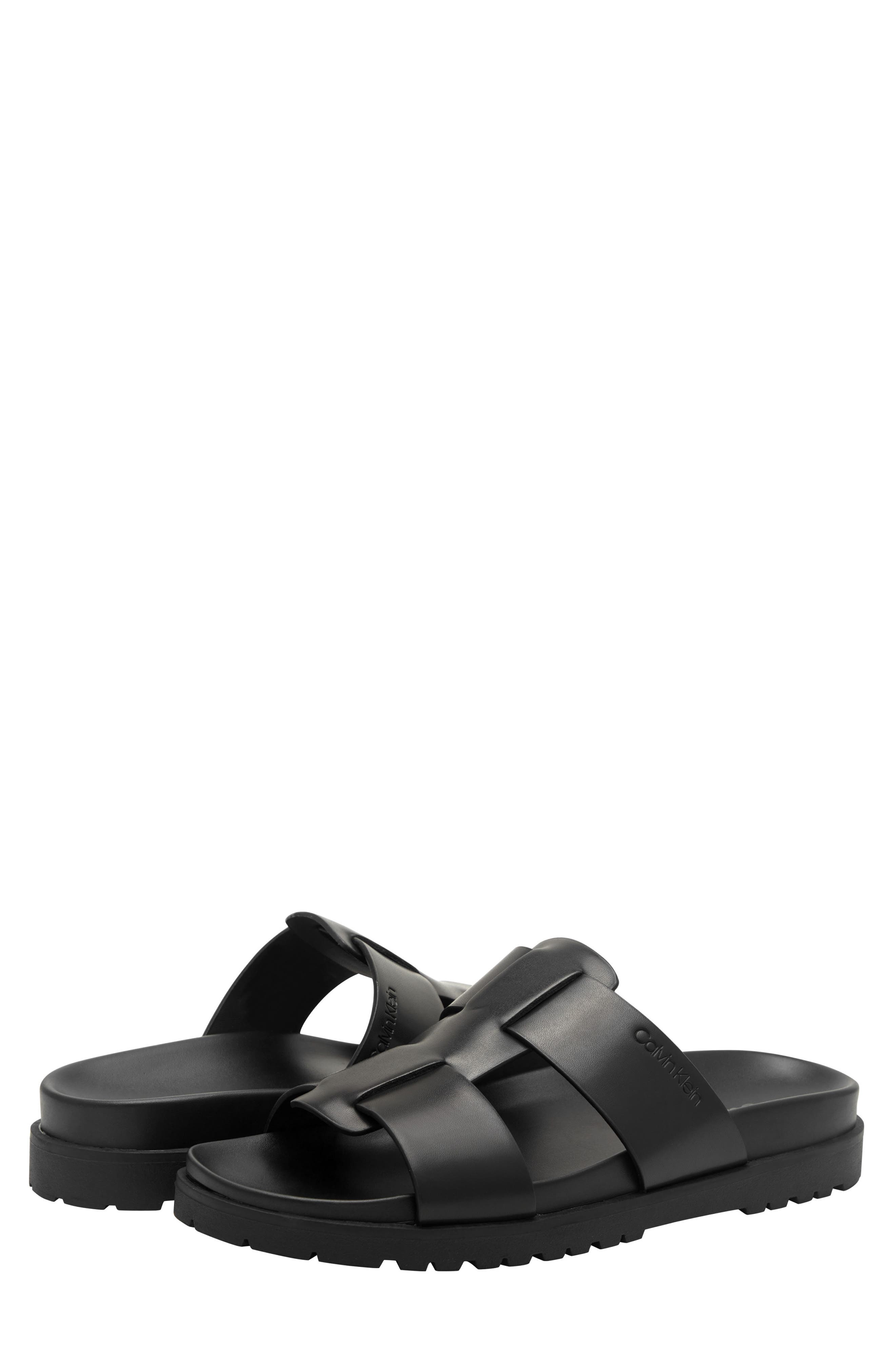 Calvin Klein Rolinde Lug Sole Slide Sandal, Alternate, color, Black