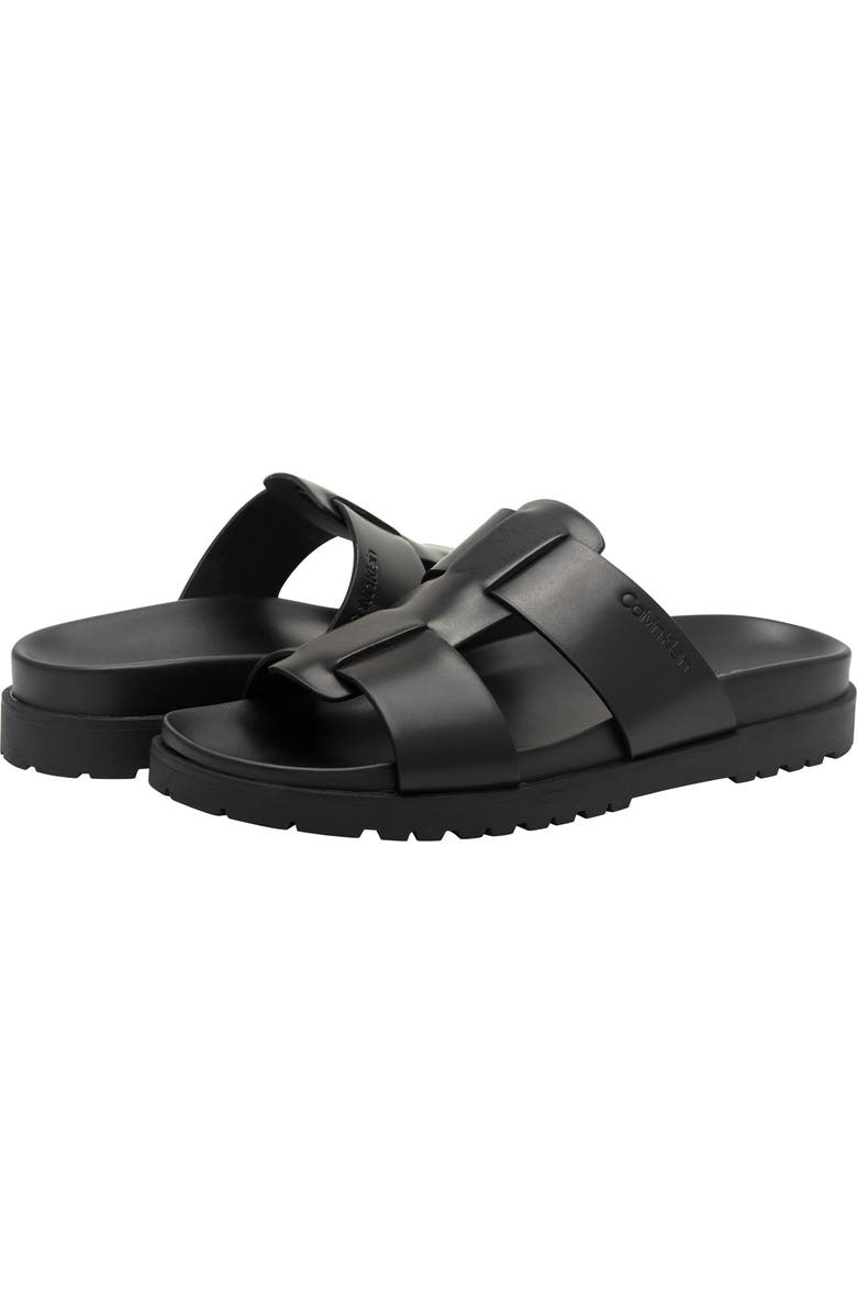 Calvin Klein Rolinde Lug Sole Slide Sandal, Alternate, color, Black