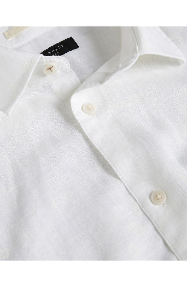 Ted Baker London Mackley Paisley Linen & Cotton Button-Up Shirt, Alternate, color,