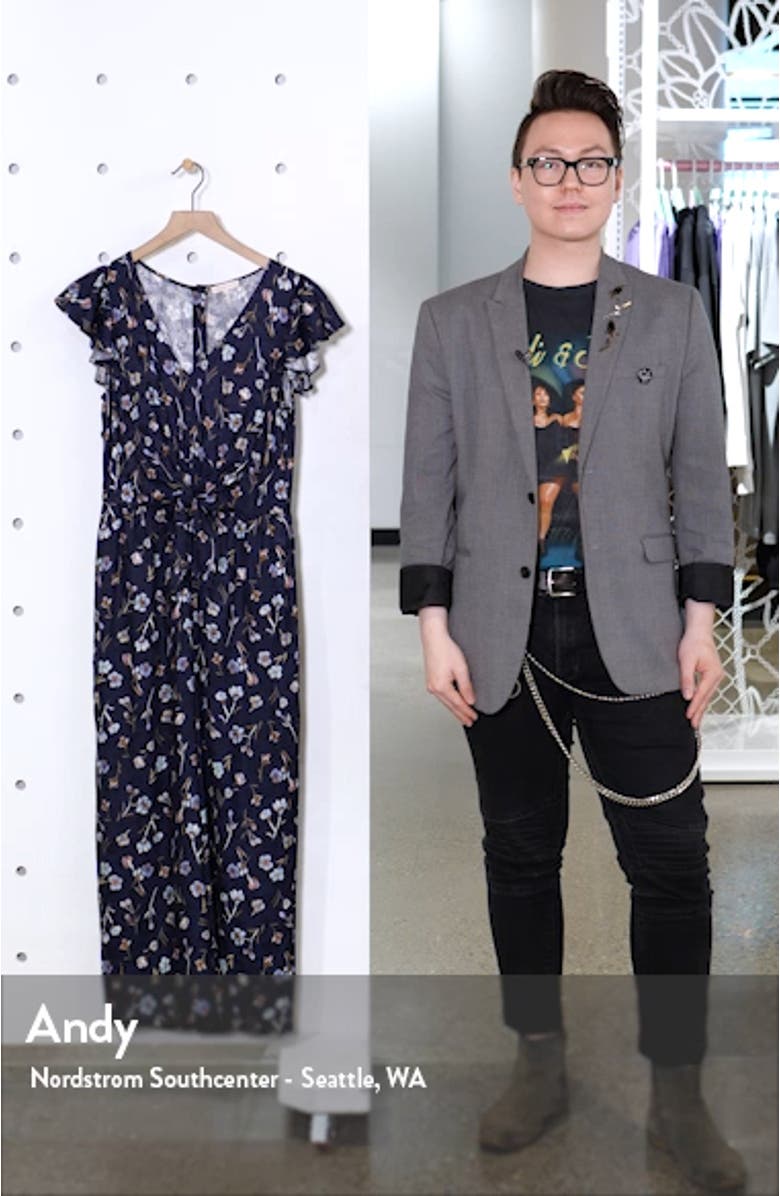 Aurelie Tie Floral Silk Blend Jumpsuit, sales video thumbnail