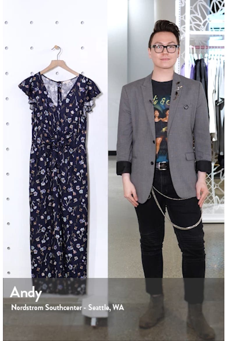 Aurelie Tie Floral Silk Blend Jumpsuit (Nordstrom Exclusive Color) video