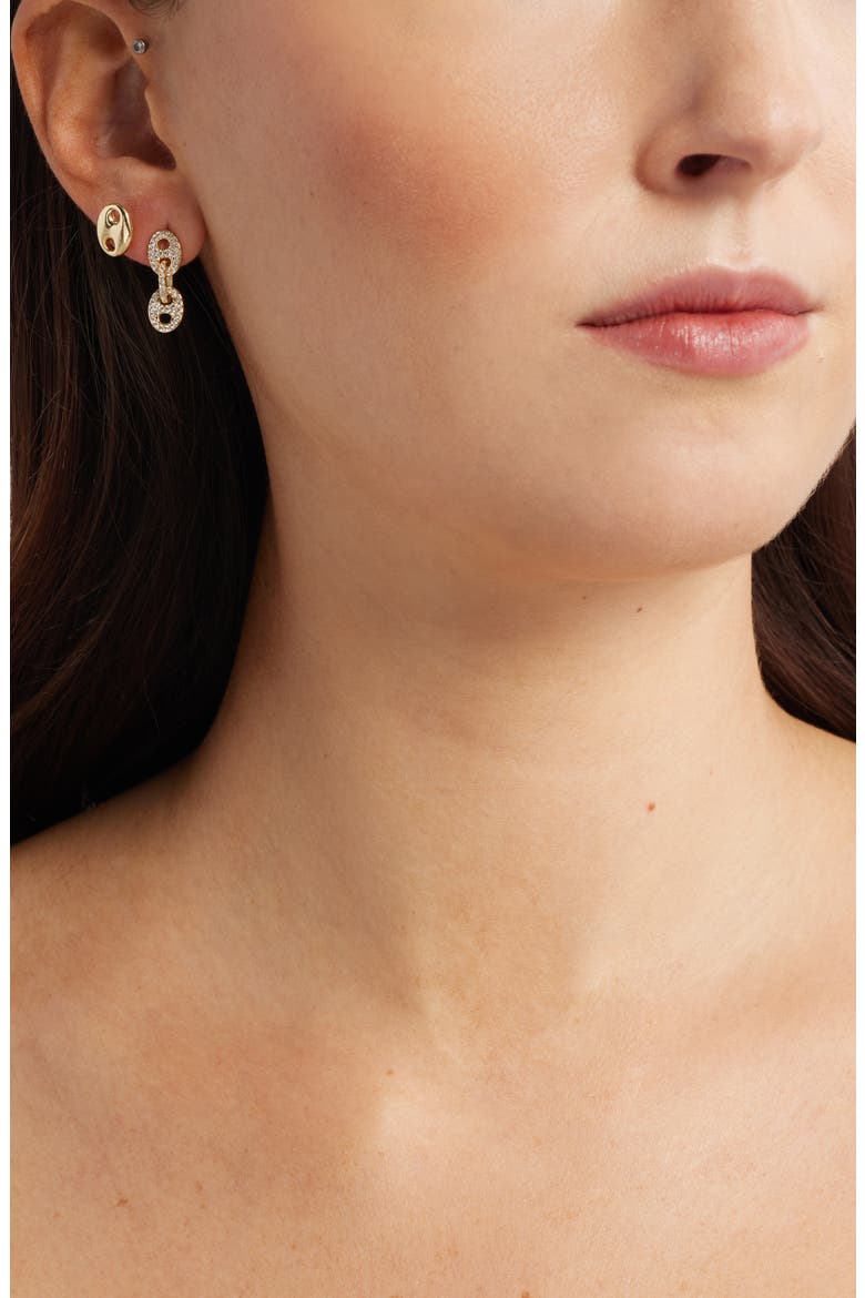 3-Pack Cubic Zirconia Earrings, Alternate, color, CLEAR- GOLD