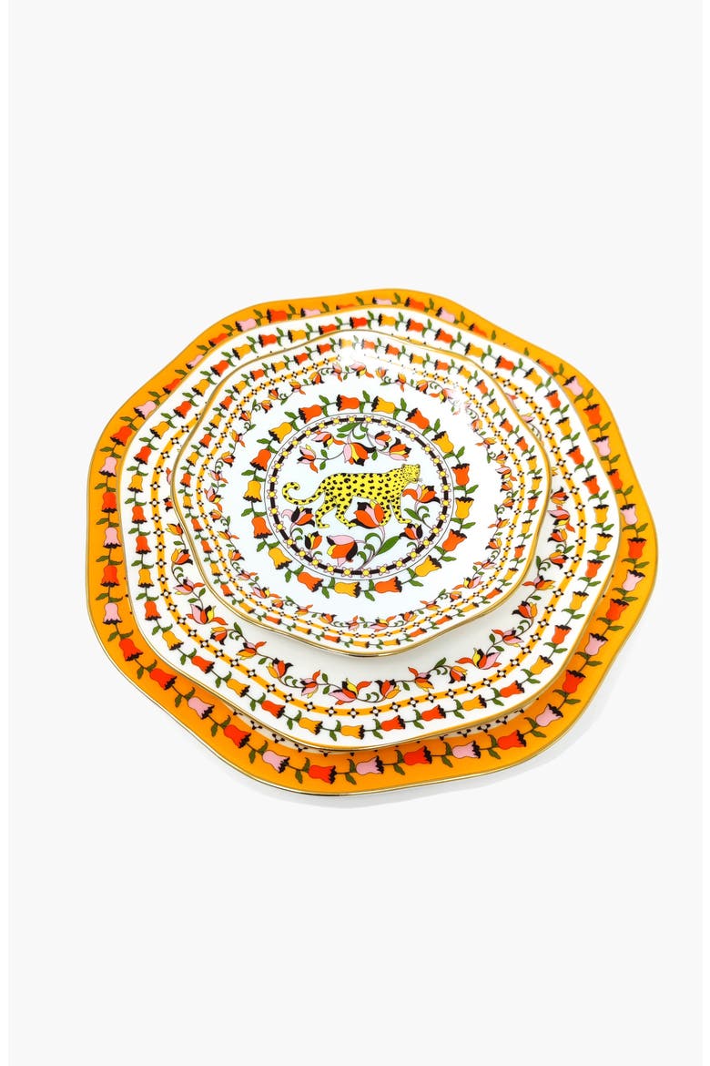 Tropical Love Bone China Plates, Set Of Three, Alternate, color, Blue