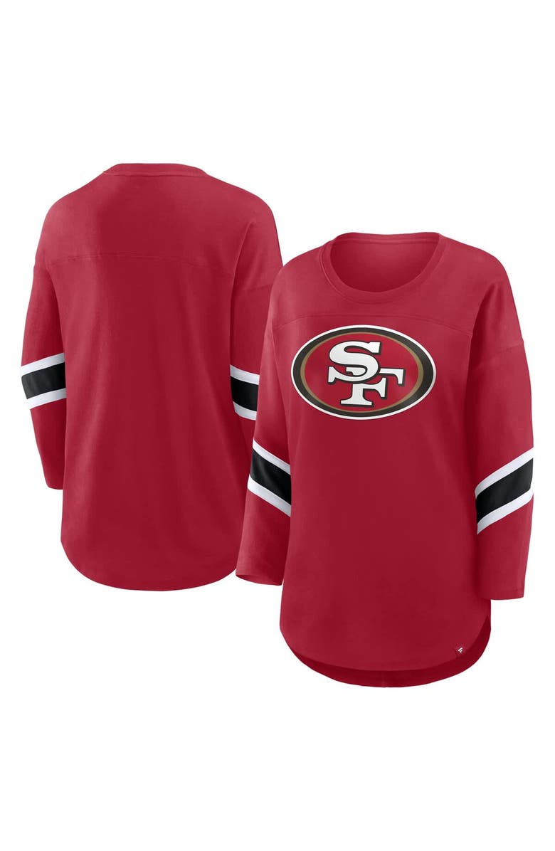 FANATICS Women's Fanatics Scarlet San Francisco 49ers Redzone 3/4-Sleeve T-Shirt, Main, color, Scarlet