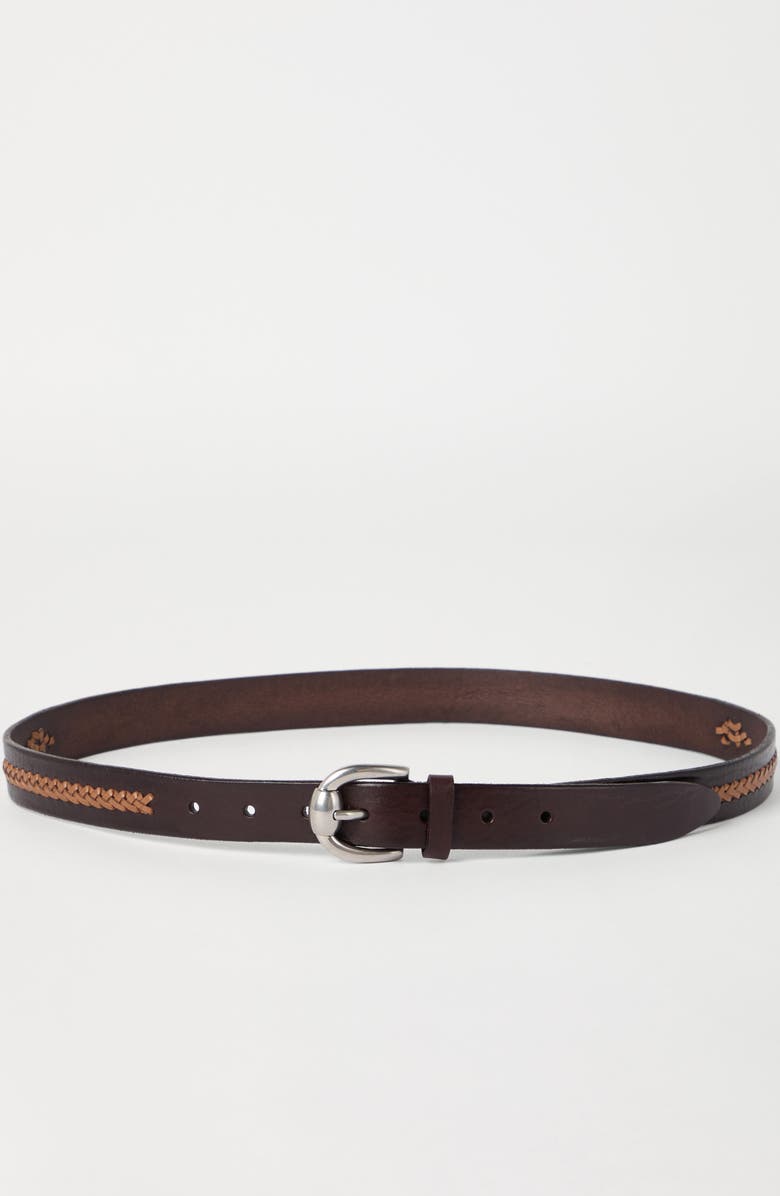 Brunello Cucinelli Leather belt, Alternate, color, Brown