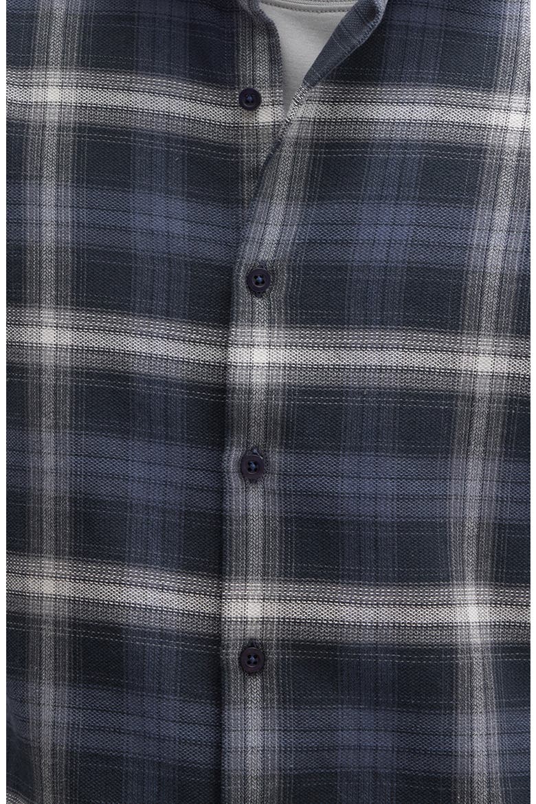 Bates Plaid Button Up Shirt, Alternate, color, DARK INDIGO