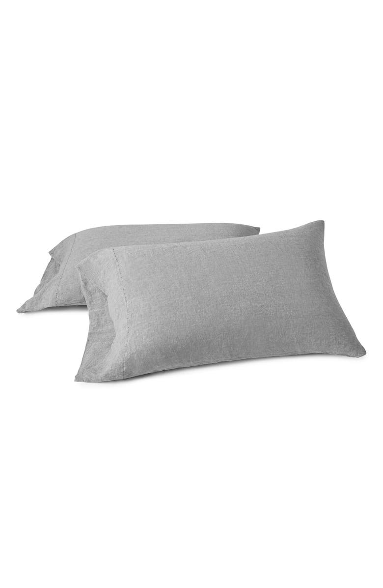 Coyuchi Relaxed Organic Linen Pillowcase, Main, color, Slate Chambray