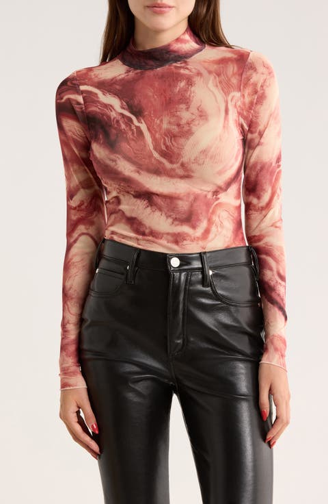 Zoe Mock Neck Mesh Top