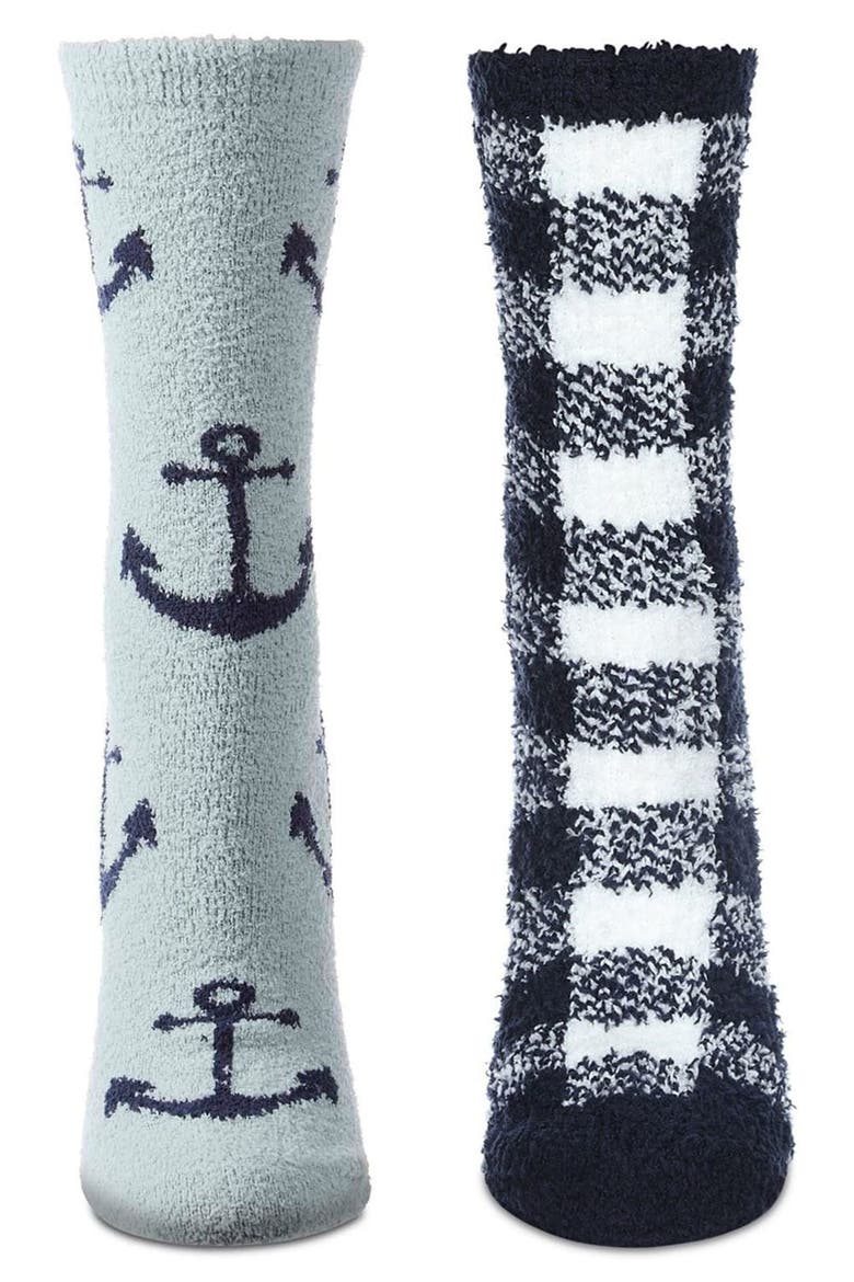 Cozy Assorted 2-Pack Crew Socks, Alternate, color, BLUE