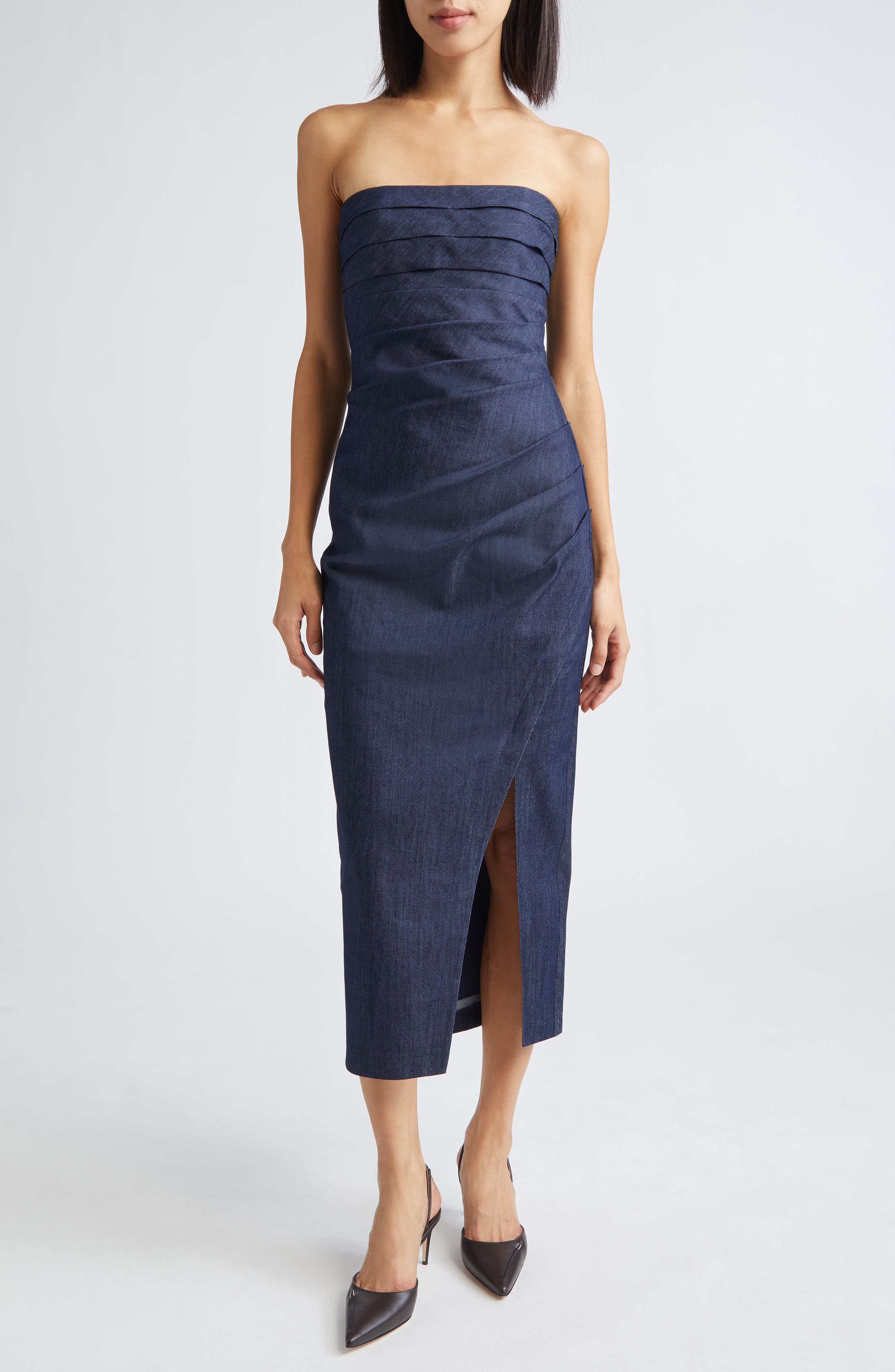 Adira Strapless Denim Dress
