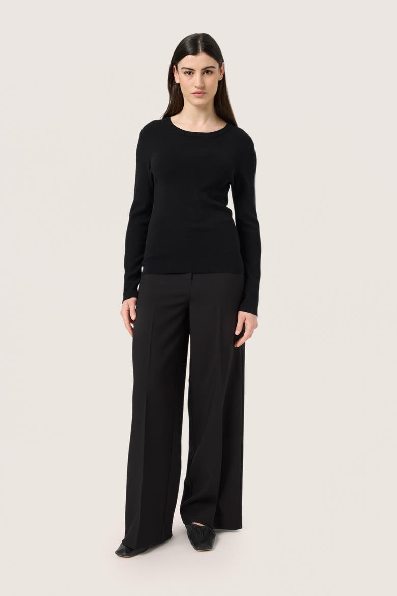 SLSina Round Neck Slim Fit Pullover, Alternate, color, Black