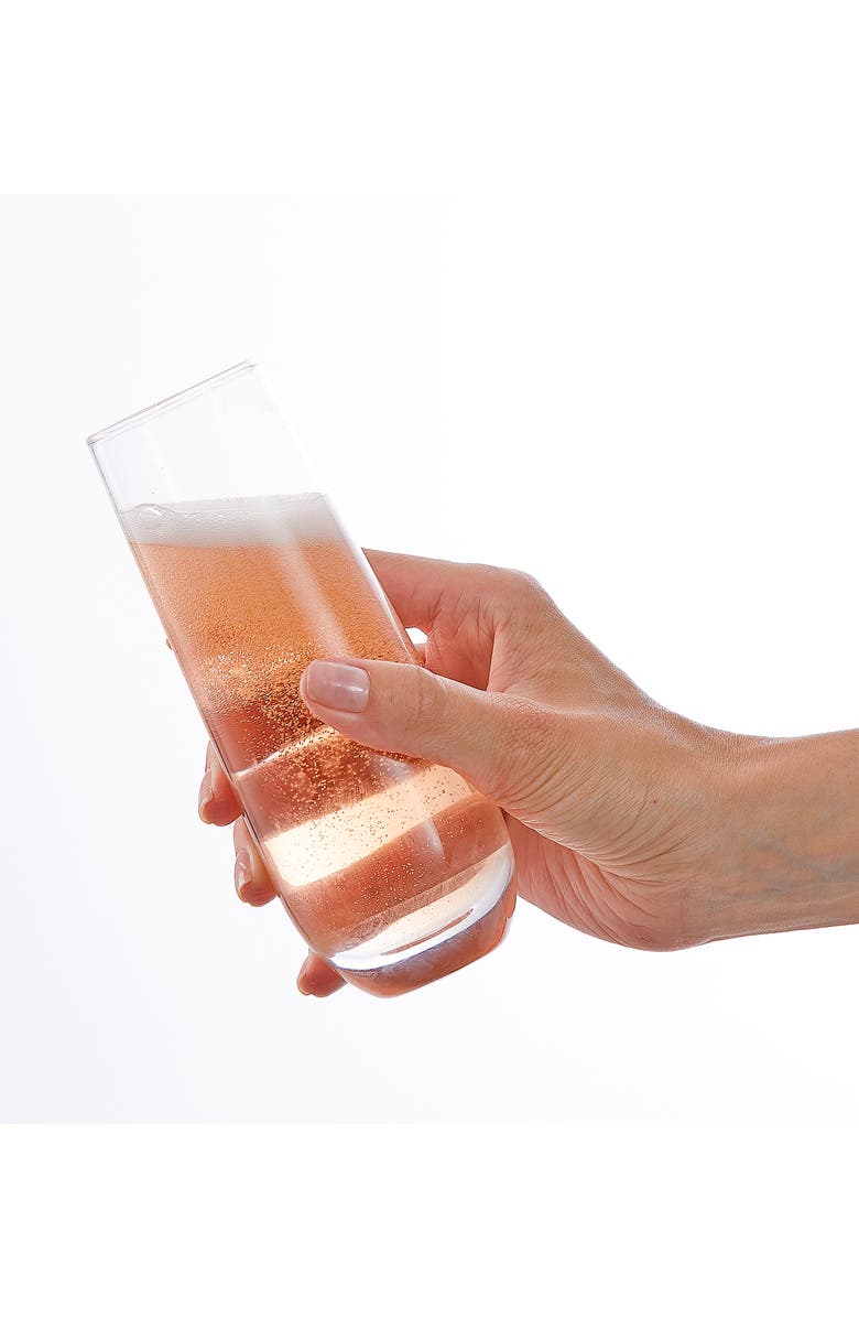 JoyJolt Milo Set of 4 Stemless Champagne Glasses, Alternate, color, Clear