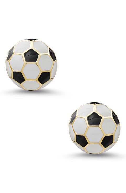 Kids' 3D Soccer Ball Stud Earrings