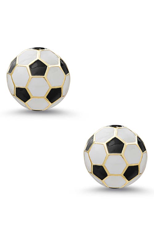 Lily Nily Kids' 3d Soccer Ball Stud Earrings In Black