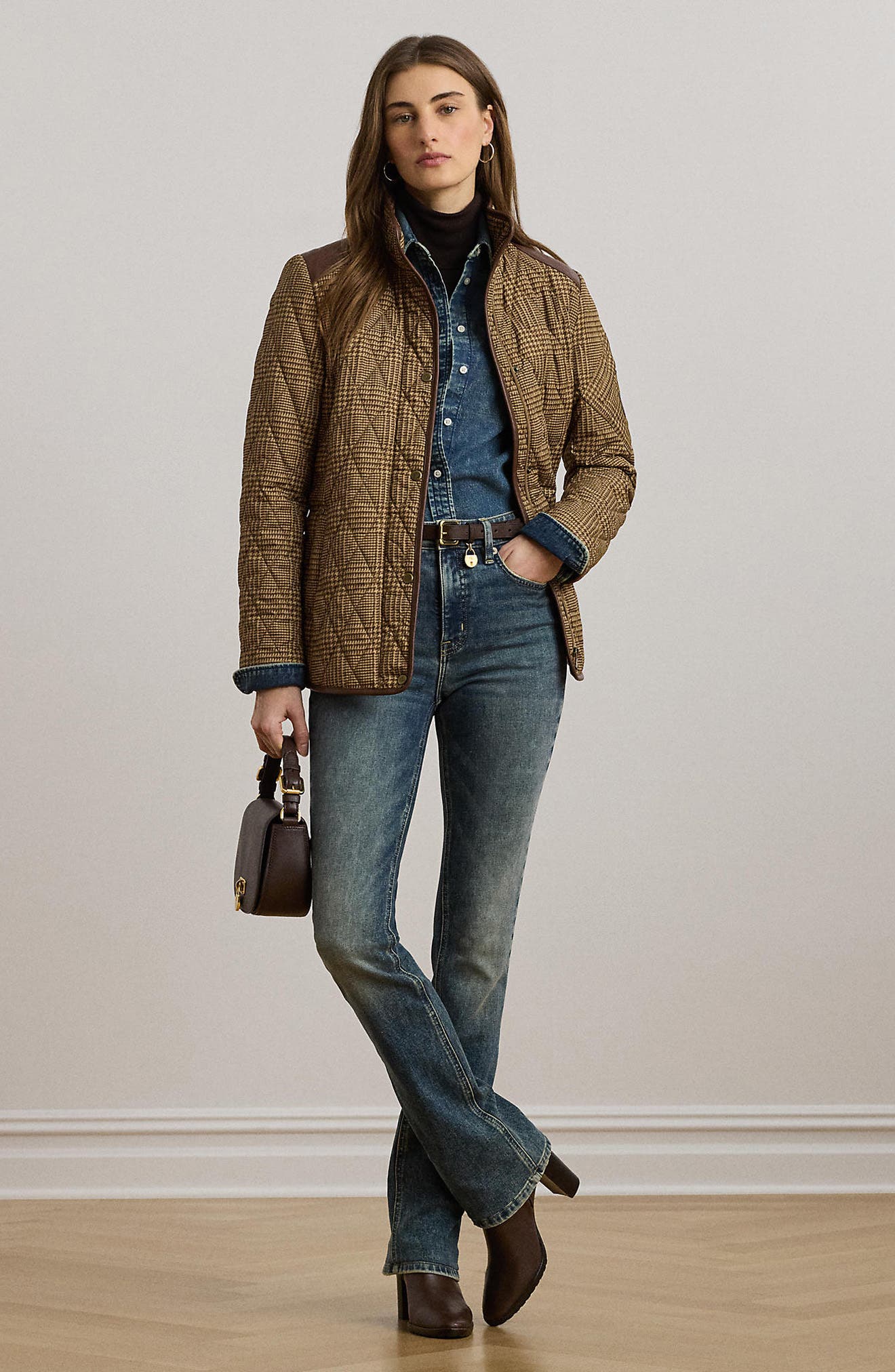 Женские куртки Lauren Ralph Lauren Houndstooth Quilted Barn Jacket — фото 4
