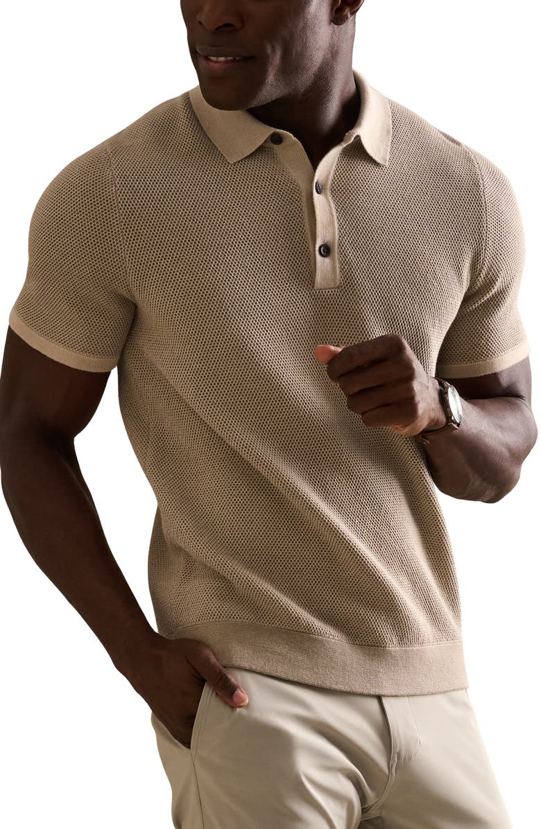 Rhone Mercer Knit Polo, Main, color, Bone