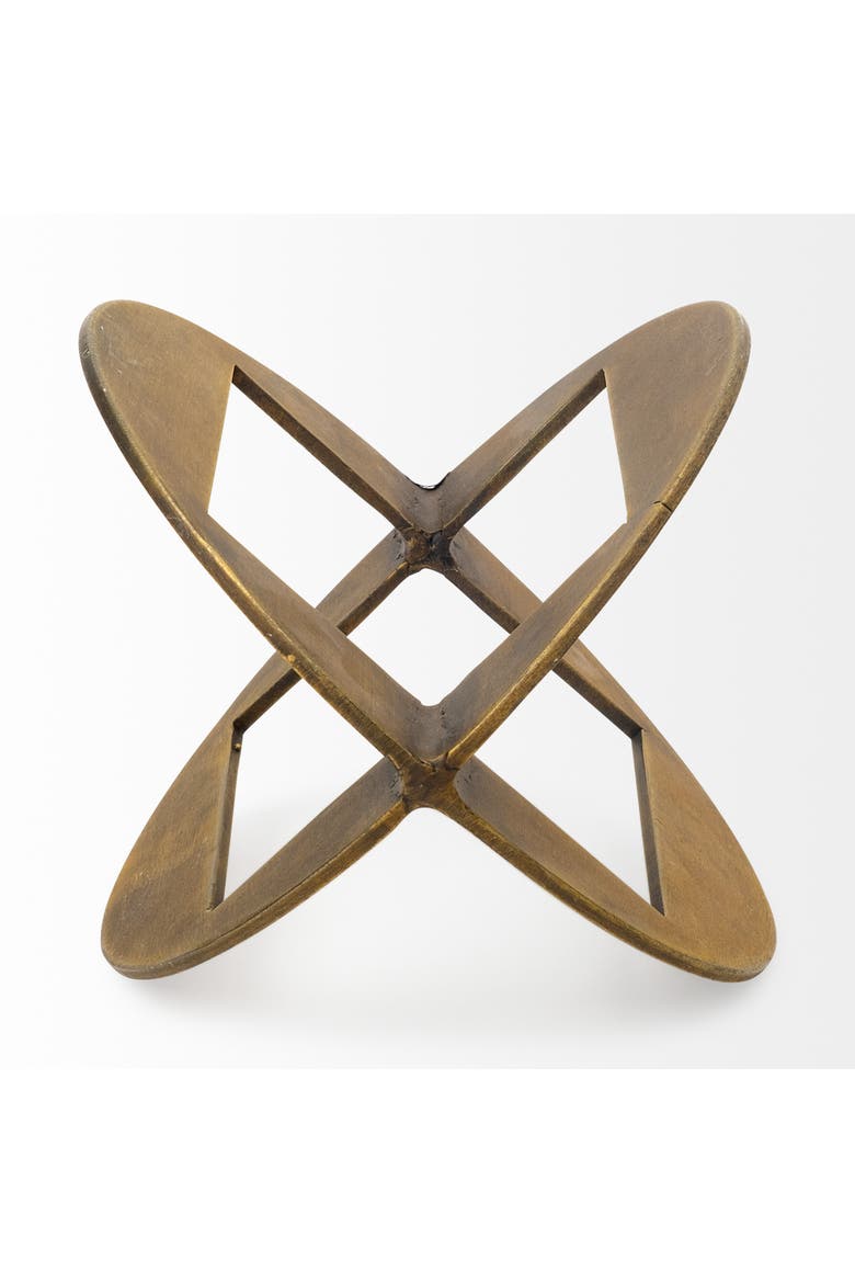 Cusco I Geometric Decorative Object, Alternate, color, Metallic Gold