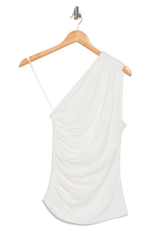 Vigoss Ruched One-shoulder Top In White