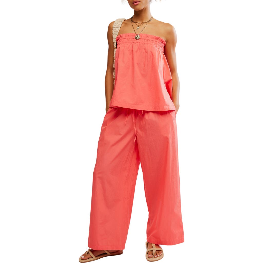 Free People Corfu Tube Top & Wide Leg Pants Set In Sugar Coral