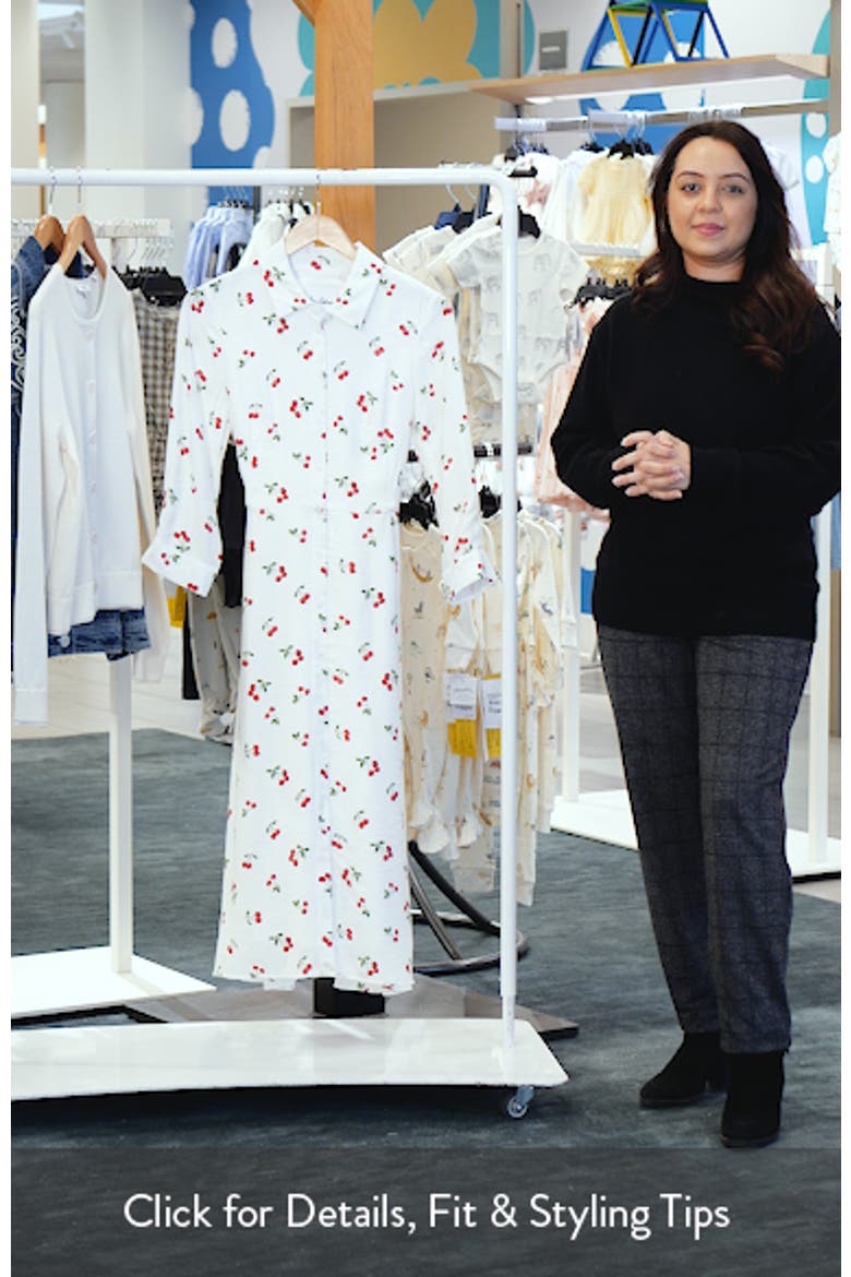 Long Sleeve Cherry Print Shirtdress video