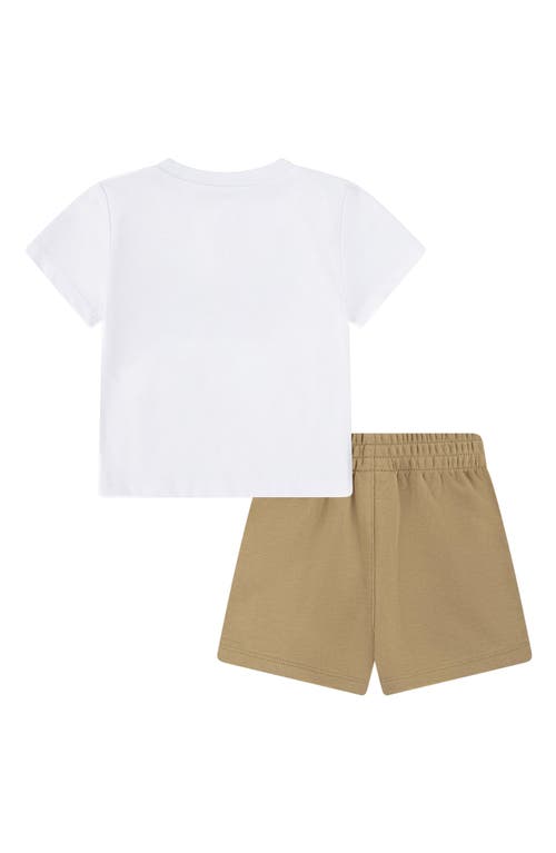 Nike Club Express Graphic T-shirt & Shorts Set In Parachute Beige