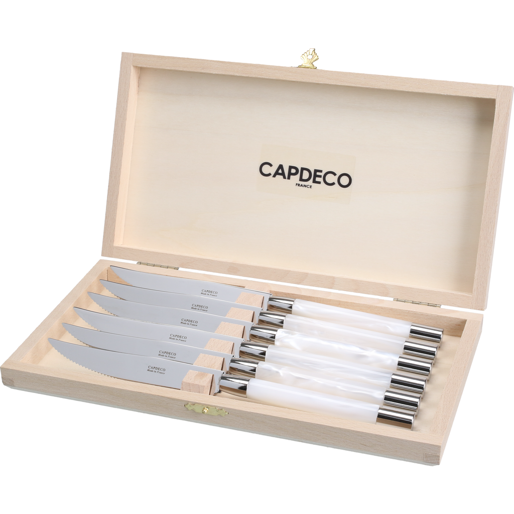 CAPDECO Conty - Box of 6 Steak Knives in White  product