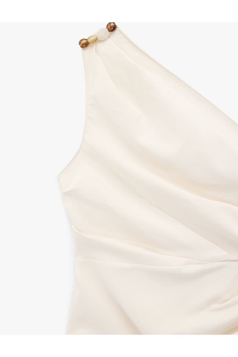 Draped One Shoulder Mini Dress, Alternate, color, BEIGE