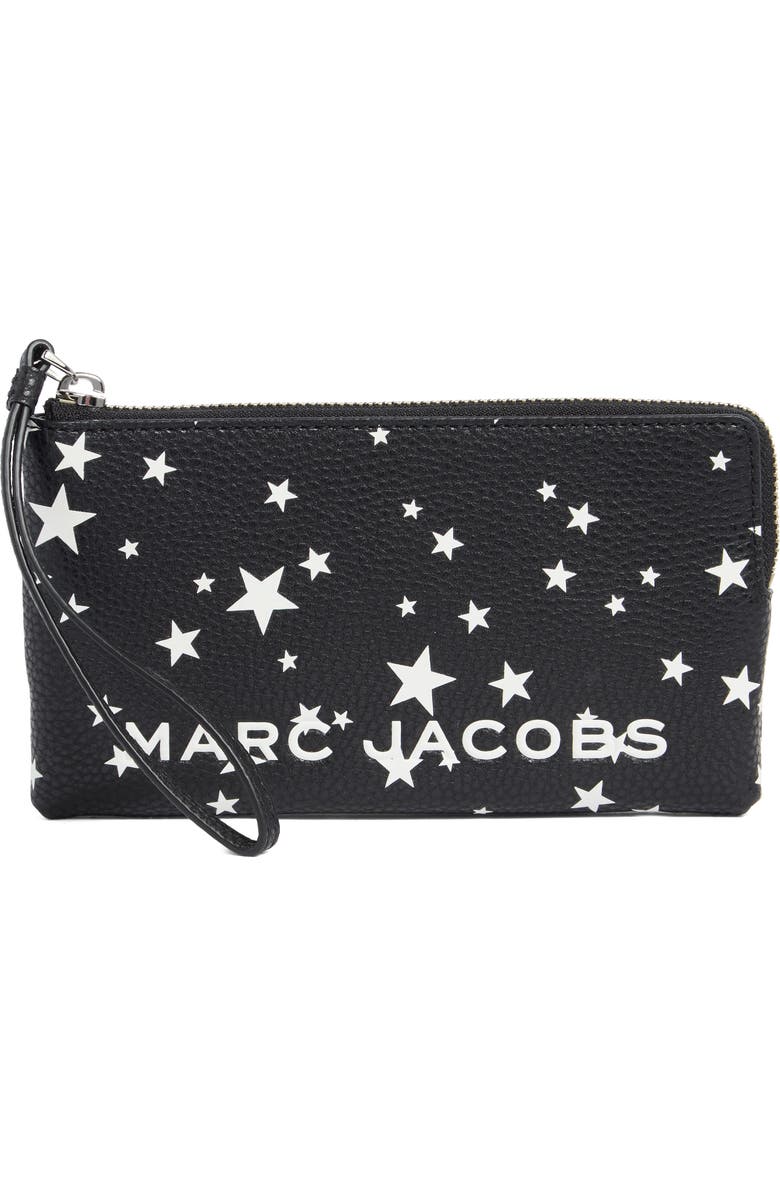 Marc Jacobs Star Print Bold Wristlet Pouch, Main, color, Black Multi