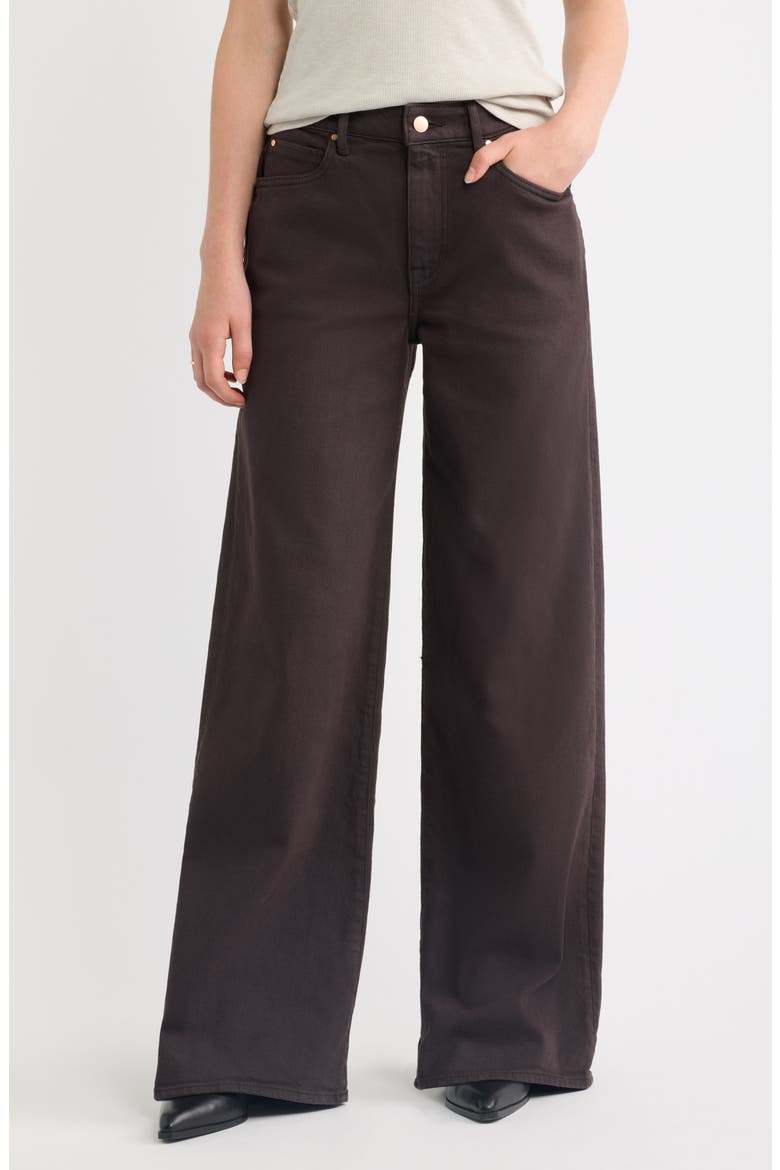 High Waist Wide Leg Jeans, Main, color, BROWN OVERDYE