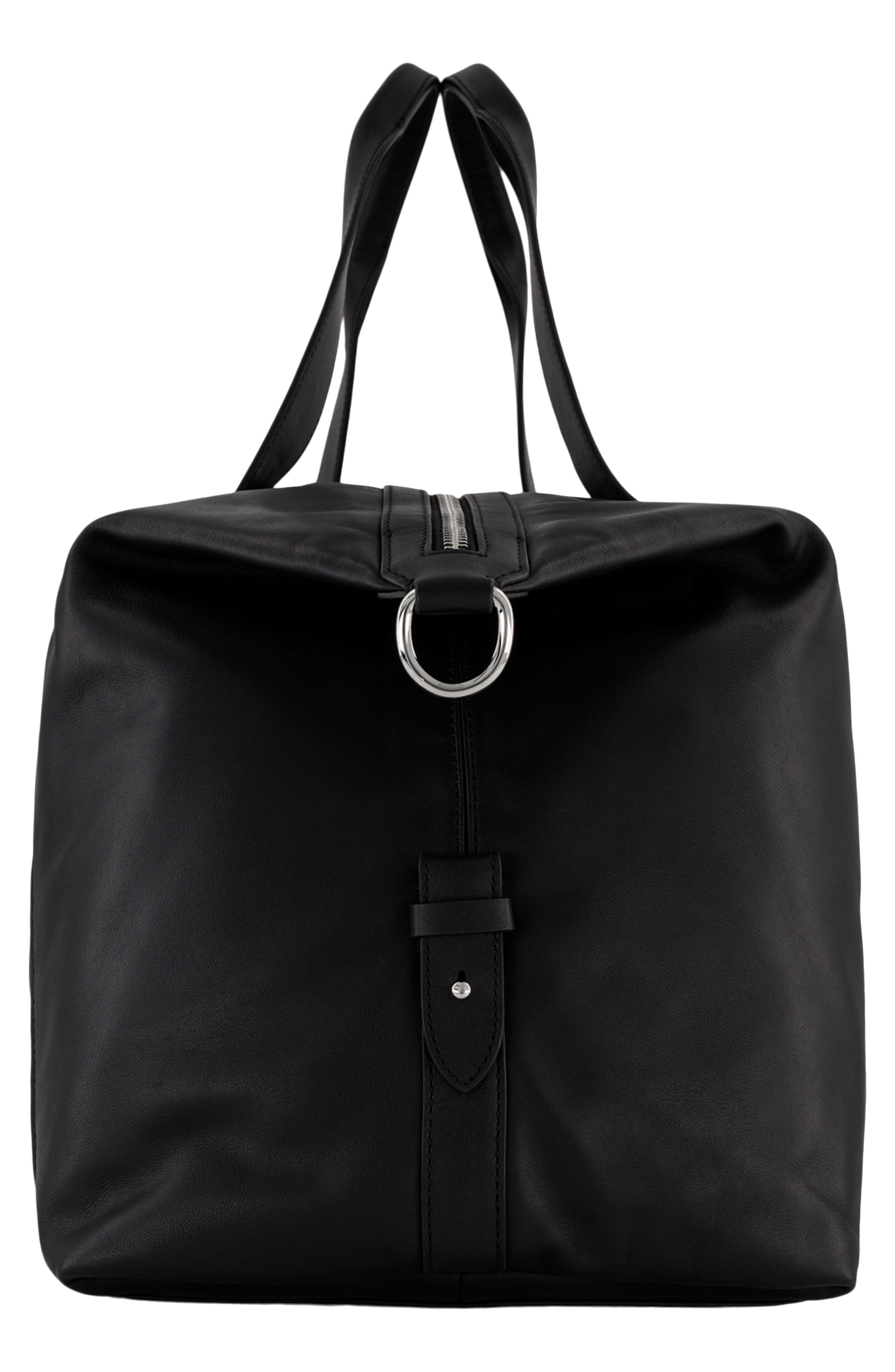 Vince Westmore Leather Duffle Bag, Alternate, color, Black