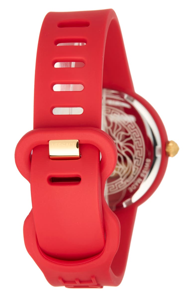 Versace Medusa Pop Silicone Strap Watch, 38mm, Alternate, color, 