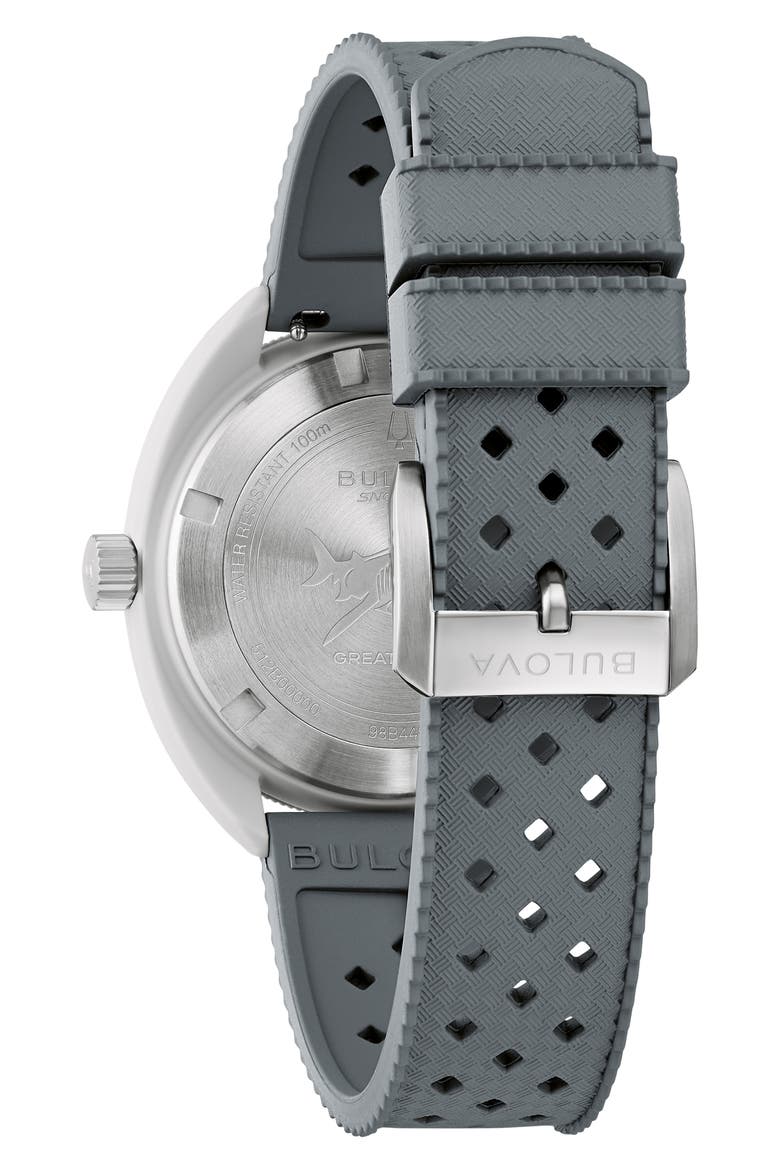 Snorkel Sea Turtle Rubber Strap Watch, 41mm, Alternate, color, GRAY
