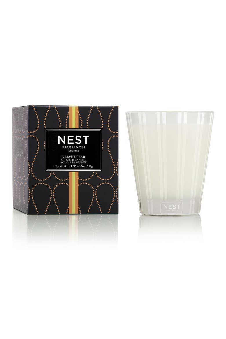 Velvet Pear Scented Candle, Main, color, NO COLOR