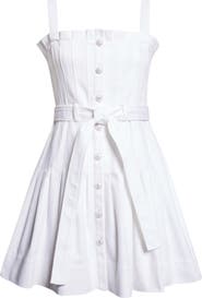 Cinq à Sept Branwen Pleated Belted Denim Minidress