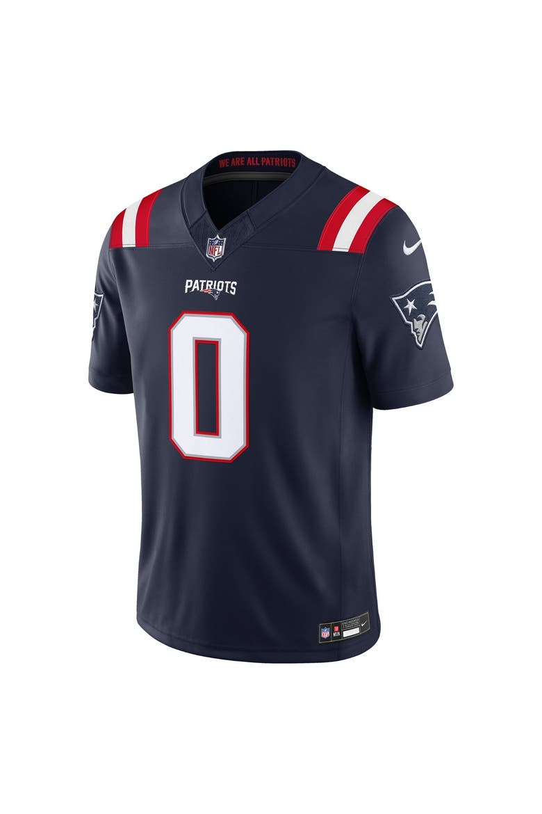 Men's Nike Christian Gonzalez Navy New England Patriots Team Vapor F.U.S.E. Stitched Limited Jersey, Alternate, color, Navy
