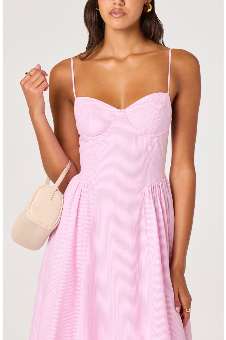 Bellamy Stripe Cotton A-Line Dress, Alternate, color, PINK STRIPE