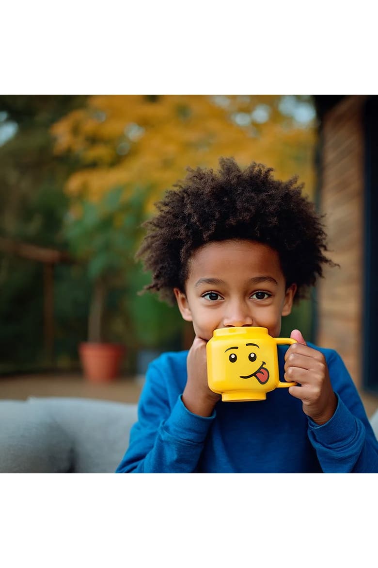 Classic Yellow Minifigures Silly Ceramic Mug, 8.6oz, Alternate, color, Yellow