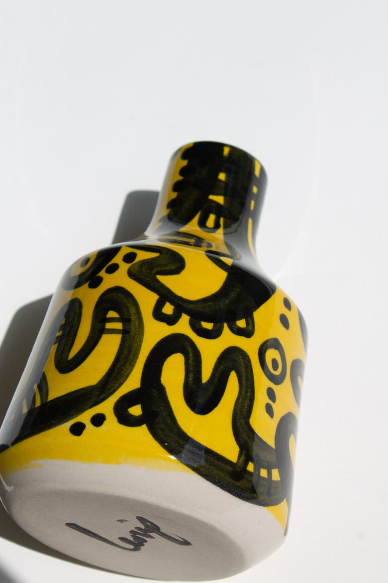 Peoplakia Vase/Carafe, Alternate, color, Yellow + Black