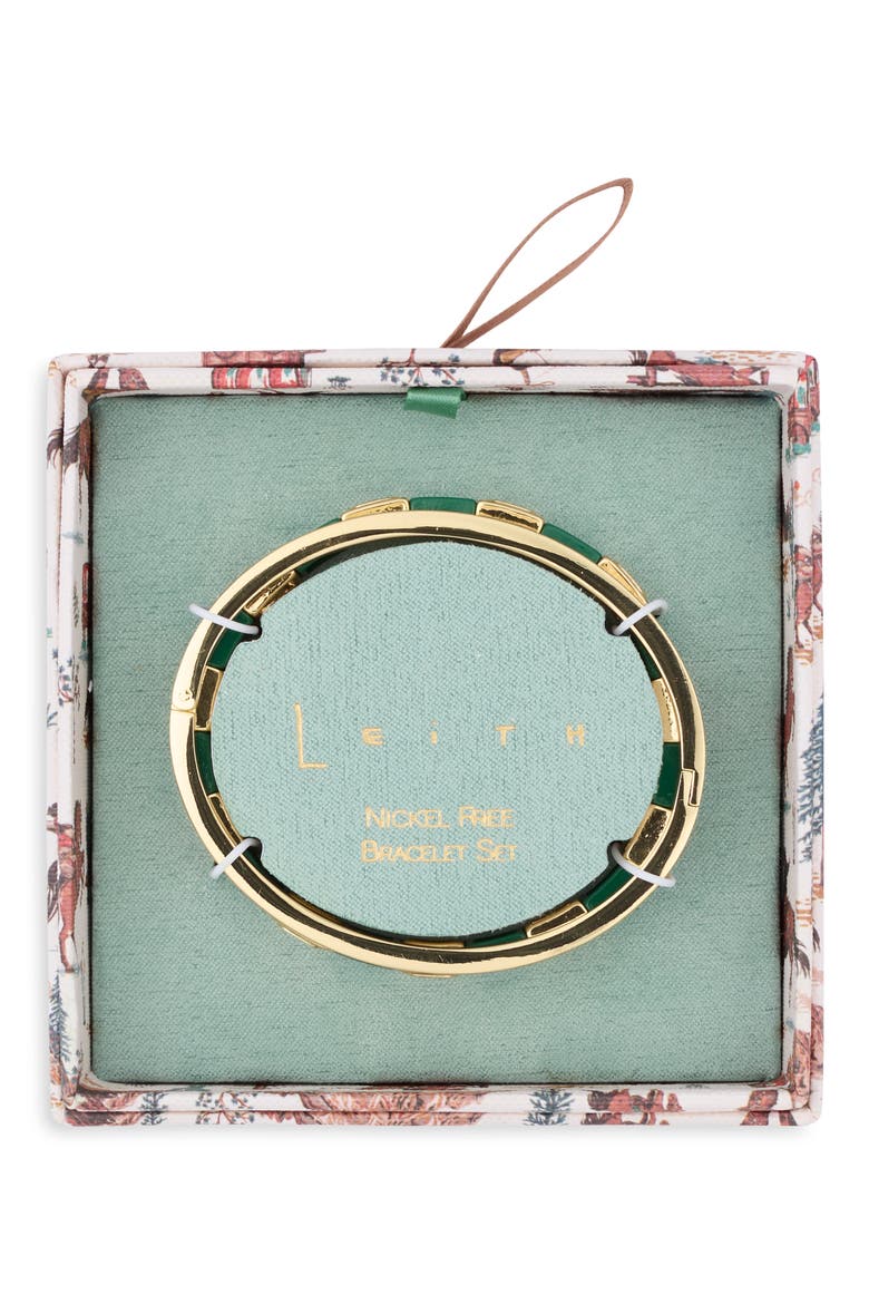 Tile Bracelet & Bangle Set, Alternate, color, GREEN MULTI- GOLD