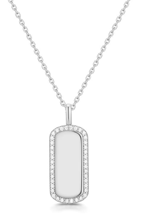 Sparkling Tag Pendant Necklace