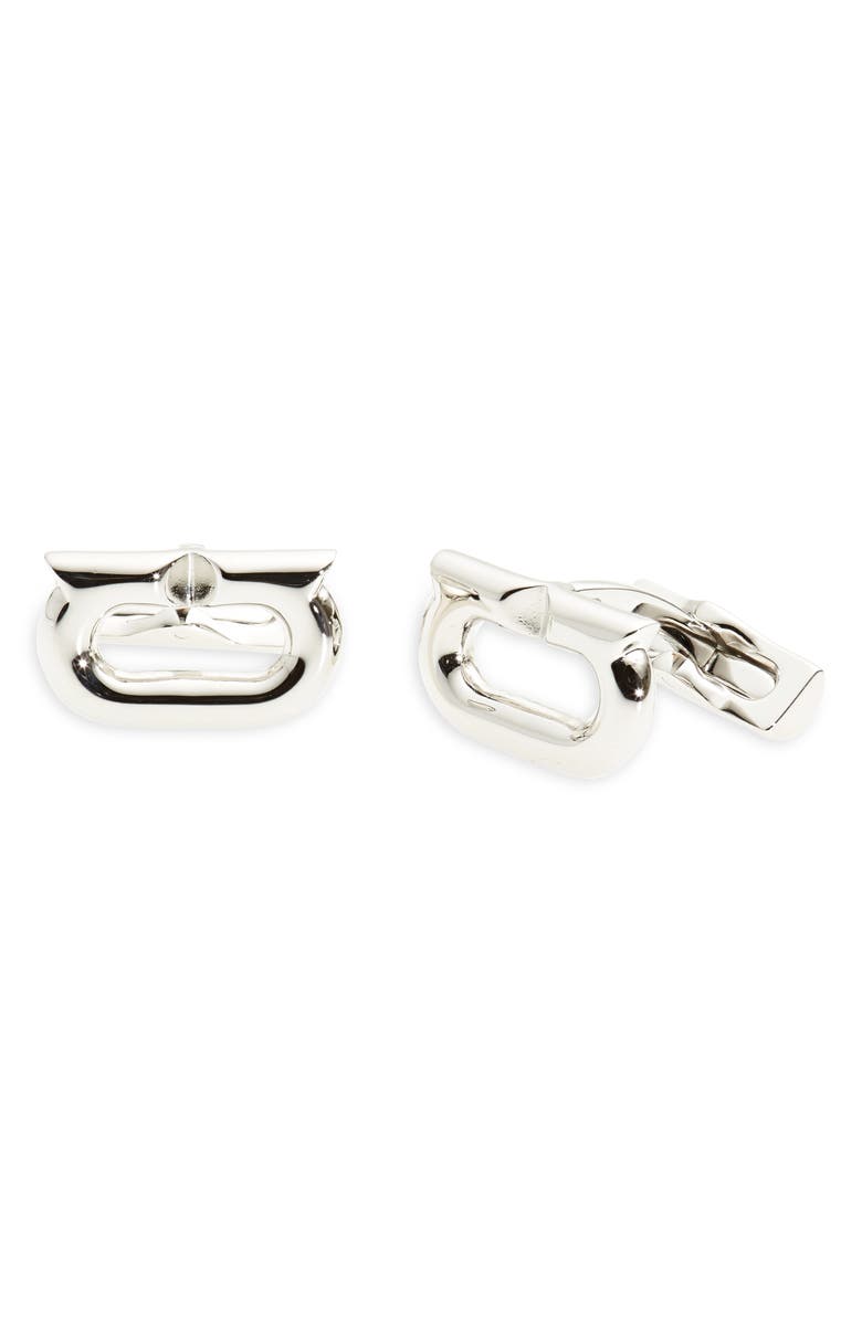 FERRAGAMO Gancio Ellipse Cuff Links, Main, color,