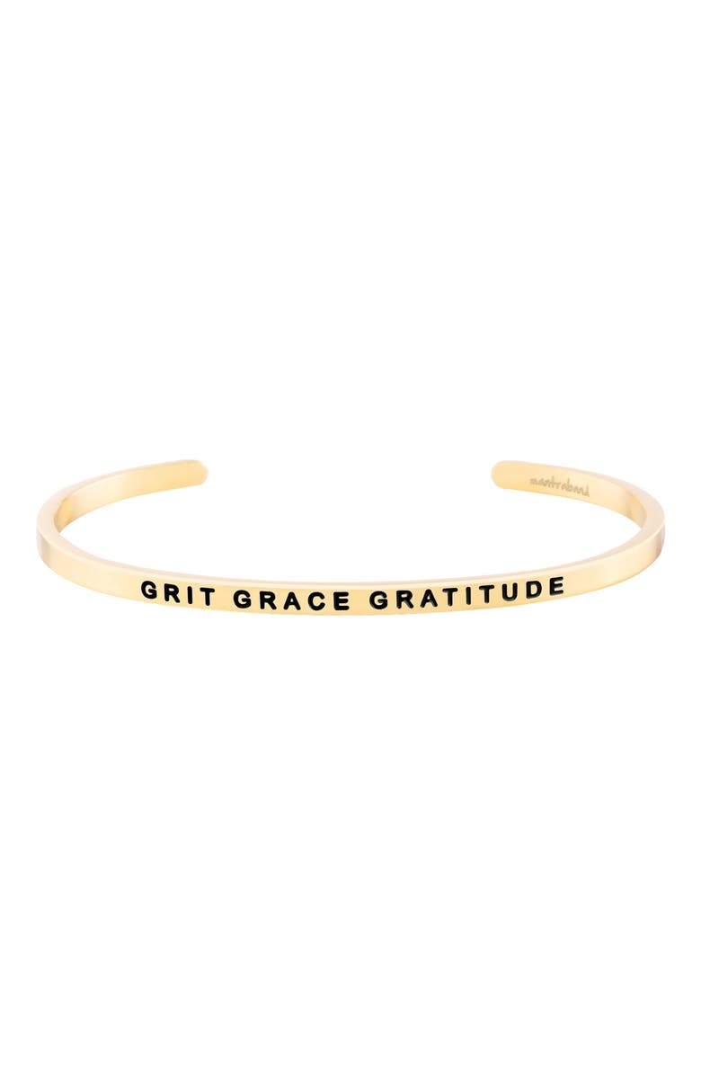 Mantra Grit Grace Gratitude bracelet, Main, color, Outside - Yellow Gold