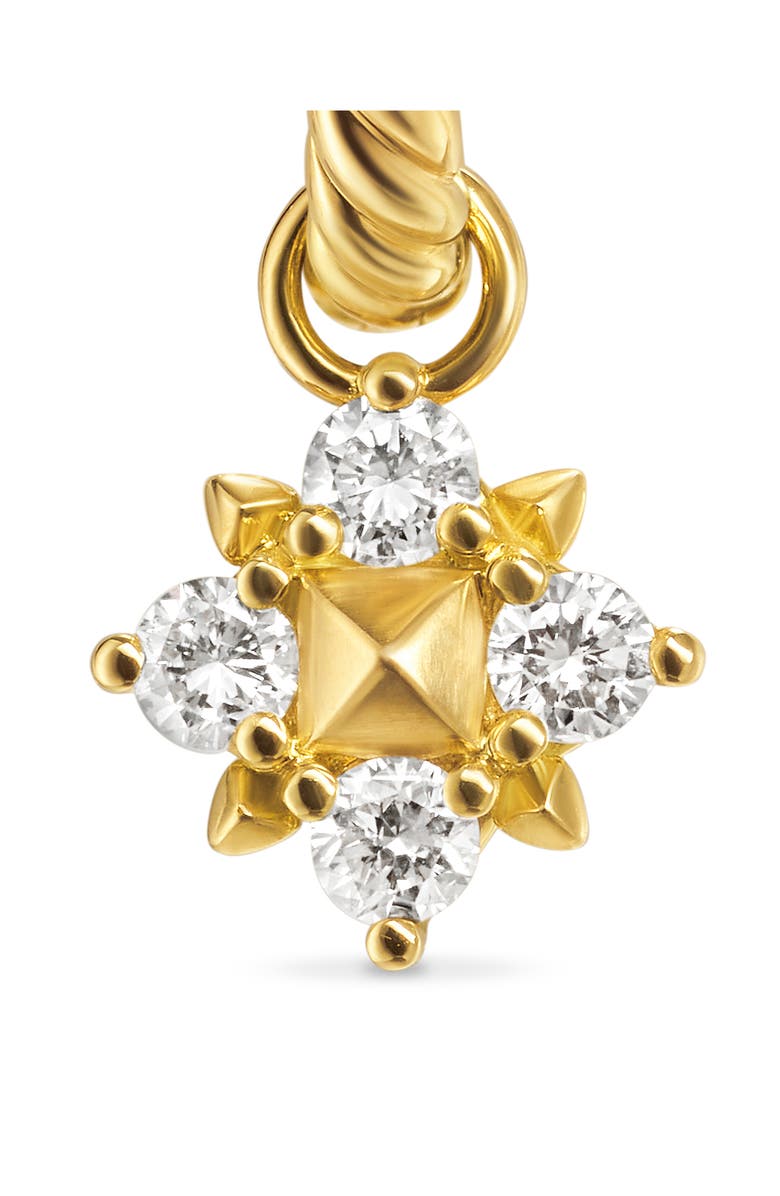 David Yurman Petite Modern Renaissance Drop Hoop Earrings in 18K Gold with Diamonds, Alternate, color, 18K Gold