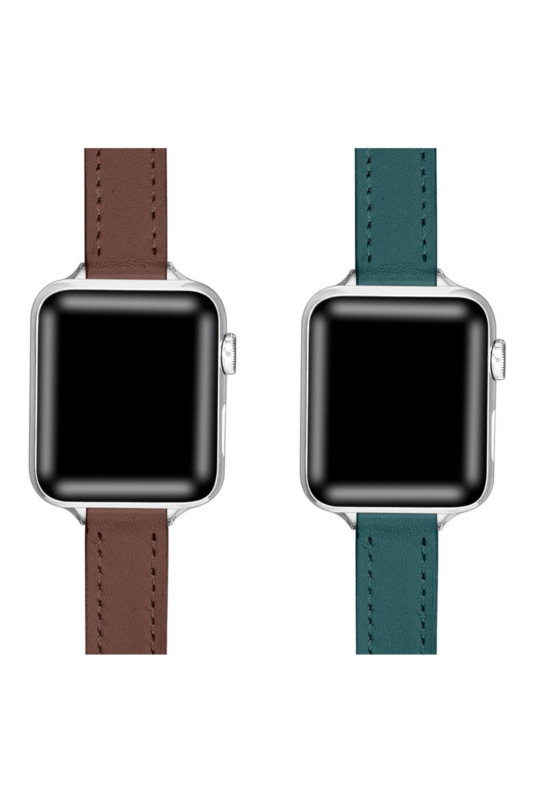 Carmen 2-Pack Apple Watch® Watchbands, Alternate, color, BROWN ASSORTED