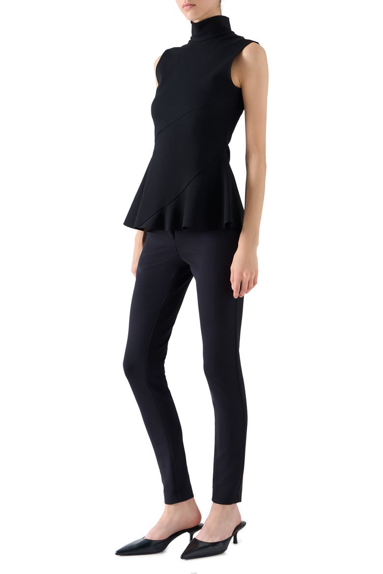 Signature Jersey Peplum Top, Alternate, color, BLACK